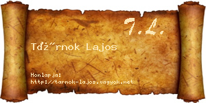 Tárnok Lajos névjegykártya